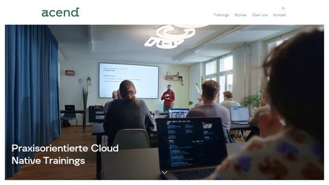 acend homepage screenshot