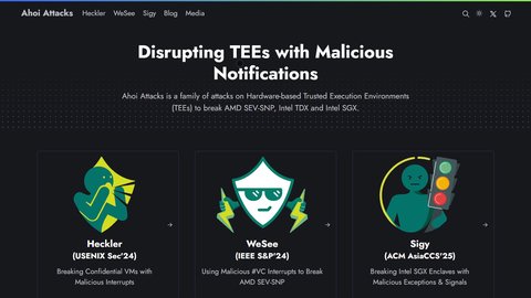 Ahoi Attacks homepage screenshot