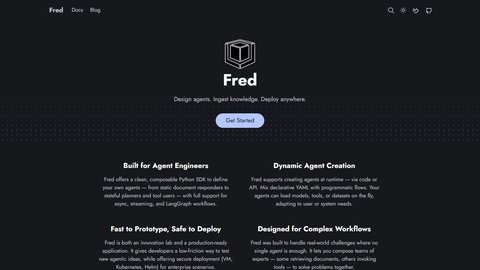 Fred homepage screenshot