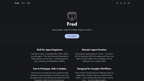 Fred homepage screenshot