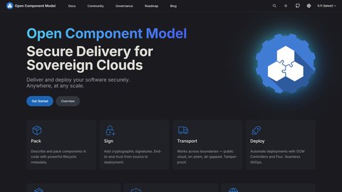 Open Component Model homepage screenshot